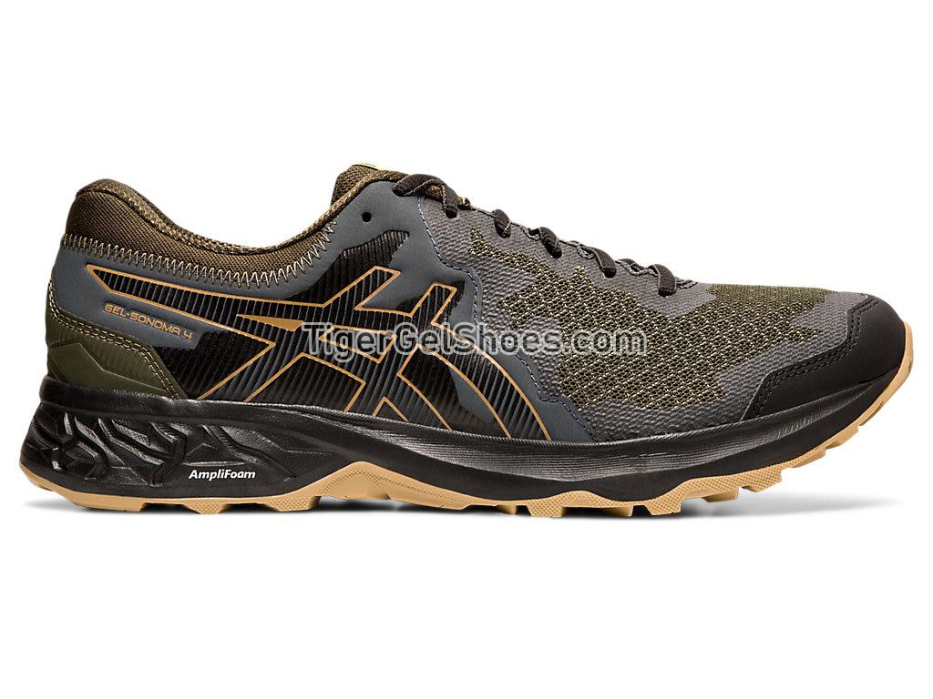 Asics GEL-SONOMA 4 (4E) Olive Canvas/Black 1011A178-300 Mens Trail Running Shoes
