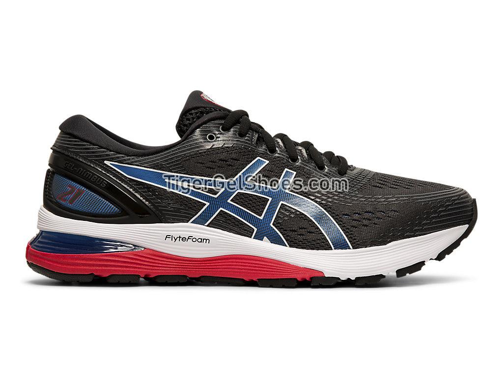 Asics GEL-NIMBUS 21 Black/Electric Blue 1011A169-005 Mens Running Shoes