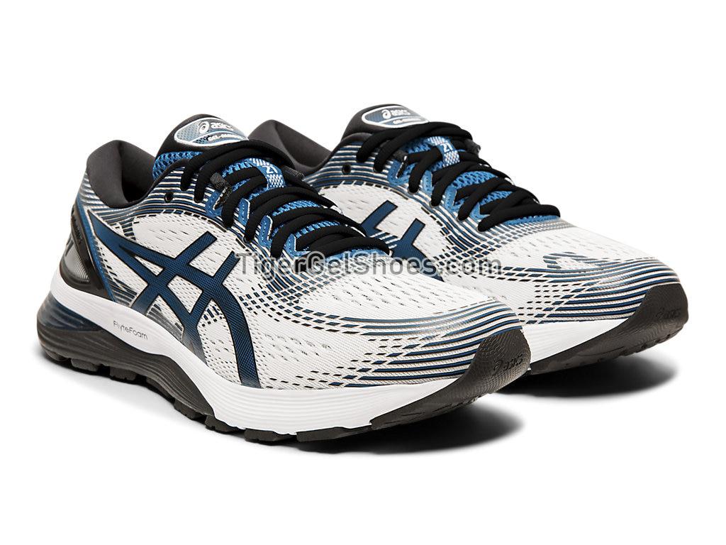 Asics GEL-NIMBUS 21 White/Deep Sapphire 1011A169-100 Mens Running Shoes