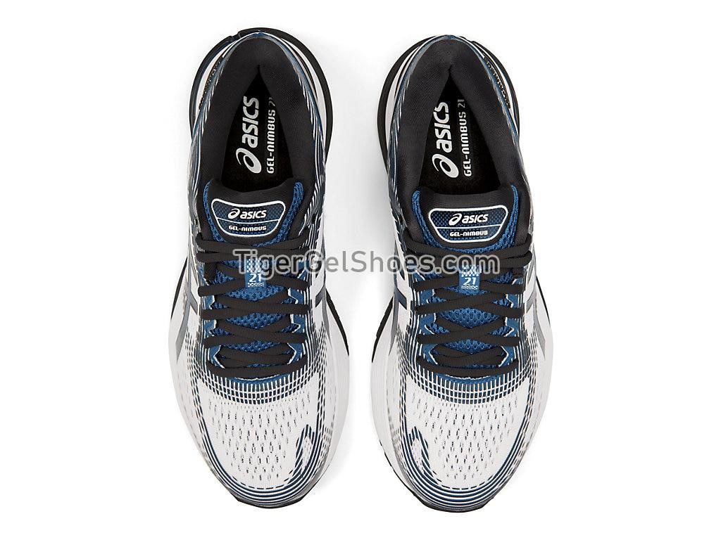 Asics GEL-NIMBUS 21 White/Deep Sapphire 1011A169-100 Mens Running Shoes