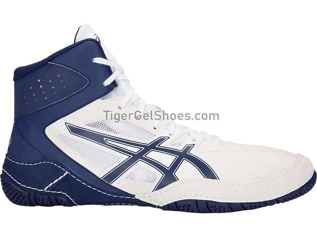 Asics Matcontrol White/indigo Blue 1081A022-100 Mens Wrestling Shoes