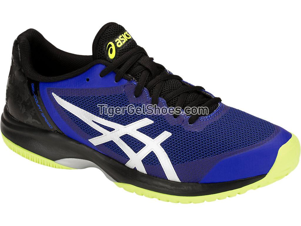 Asics GEL-Court Speed Illusion Blue/Silver E800N-410 Mens Tennis Shoes
