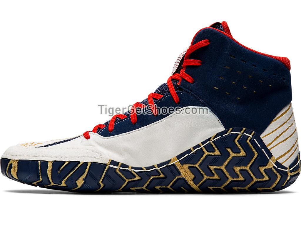 Asics Aggressor 4 White/Rich Gold 1081A023-100 Mens Wrestling Shoes