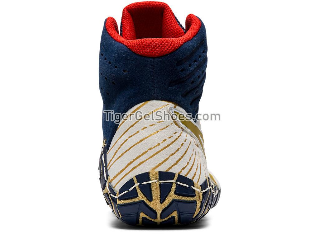 Asics Aggressor 4 White/Rich Gold 1081A023-100 Mens Wrestling Shoes