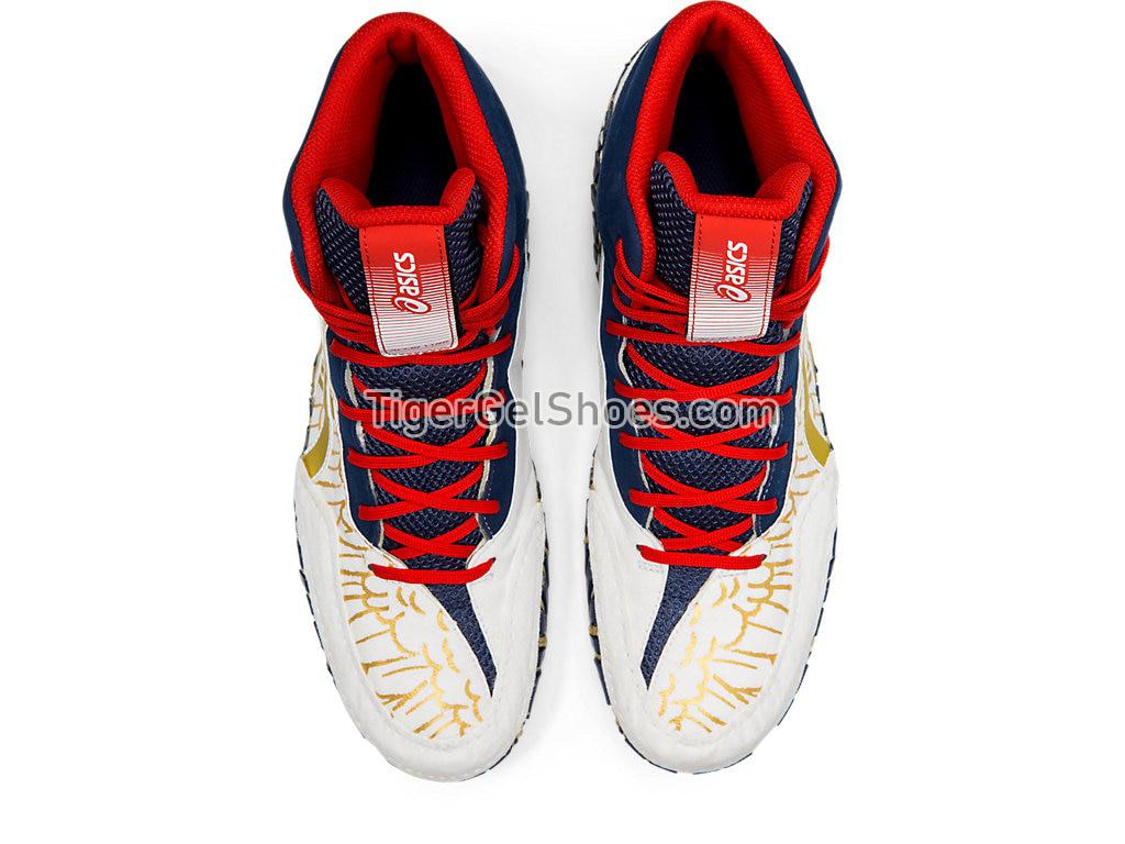 Asics Aggressor 4 White/Rich Gold 1081A023-100 Mens Wrestling Shoes