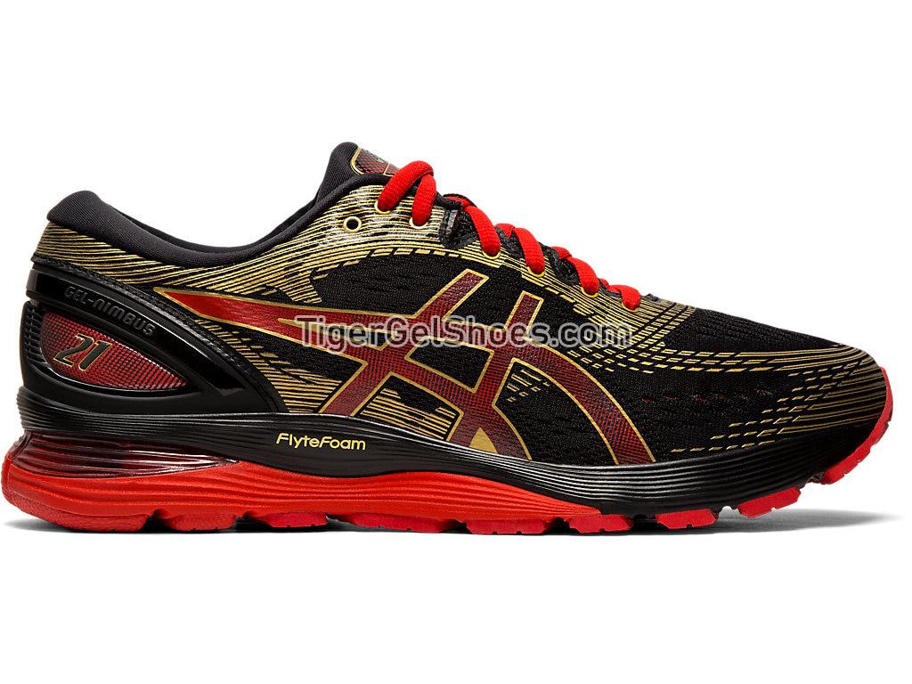 Asics GEL-Nimbus 21 Black/Classic Red 1011A257-001 Mens Running Shoes