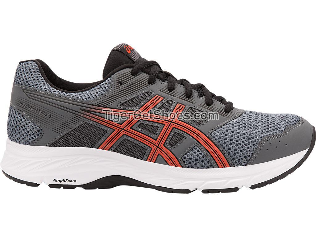 Asics GEL-Contend 5 Steel Grey/Red Snapper 1011A256-021 Mens Running Shoes