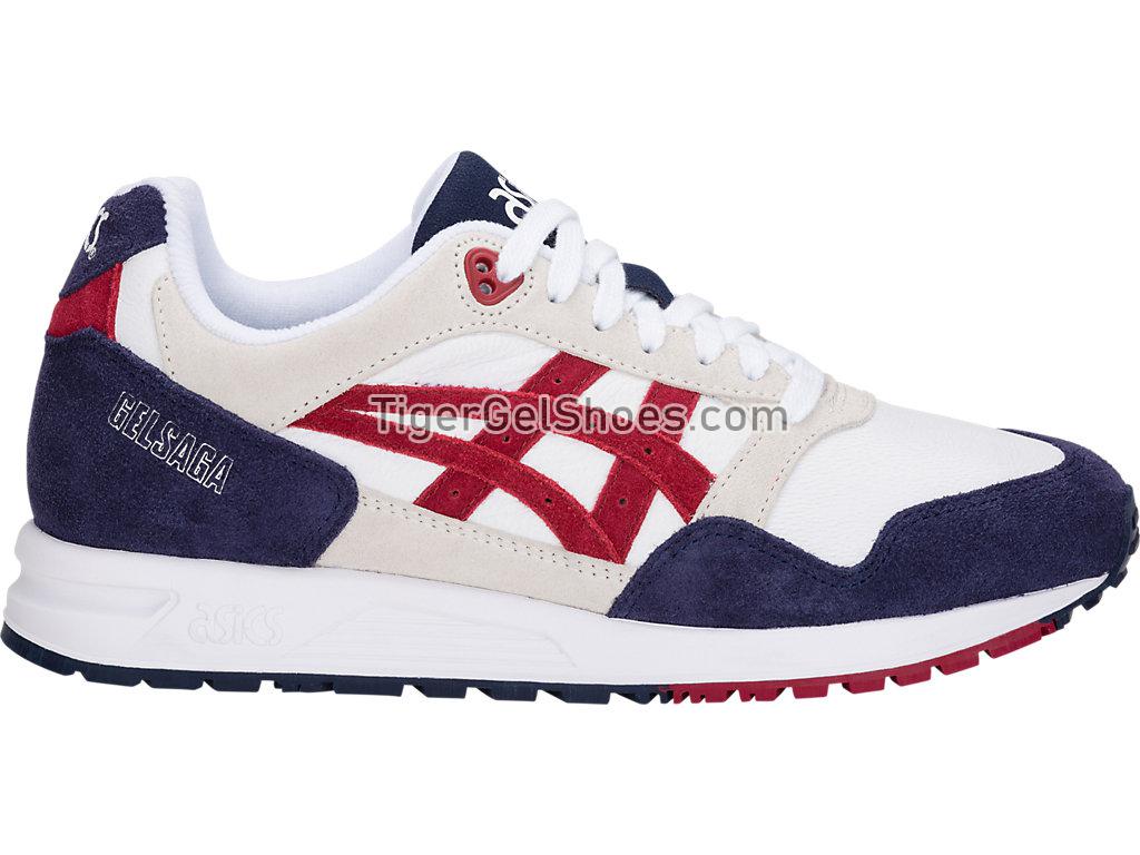 Asics GEL-Saga White/Burgundy 1193A095-102 GEL Mens Shoes