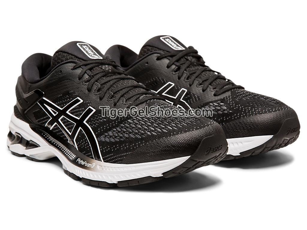 Asics GEL-KAYANO 26 (2E) Black/White 1011A542-001 Mens Running Shoes